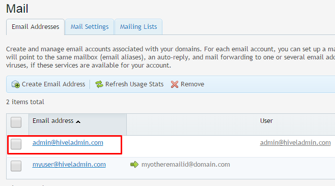 Click email address that you want to add antivirus protection for. 