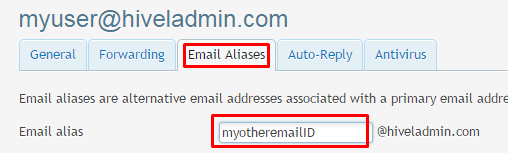 Add email alias in red 