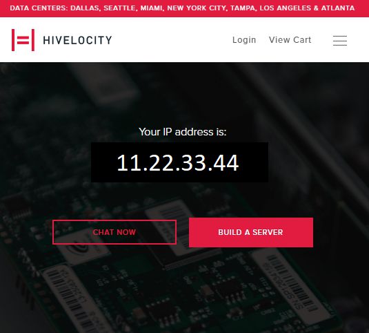Sample image of the Hivelocity IP address checking tool