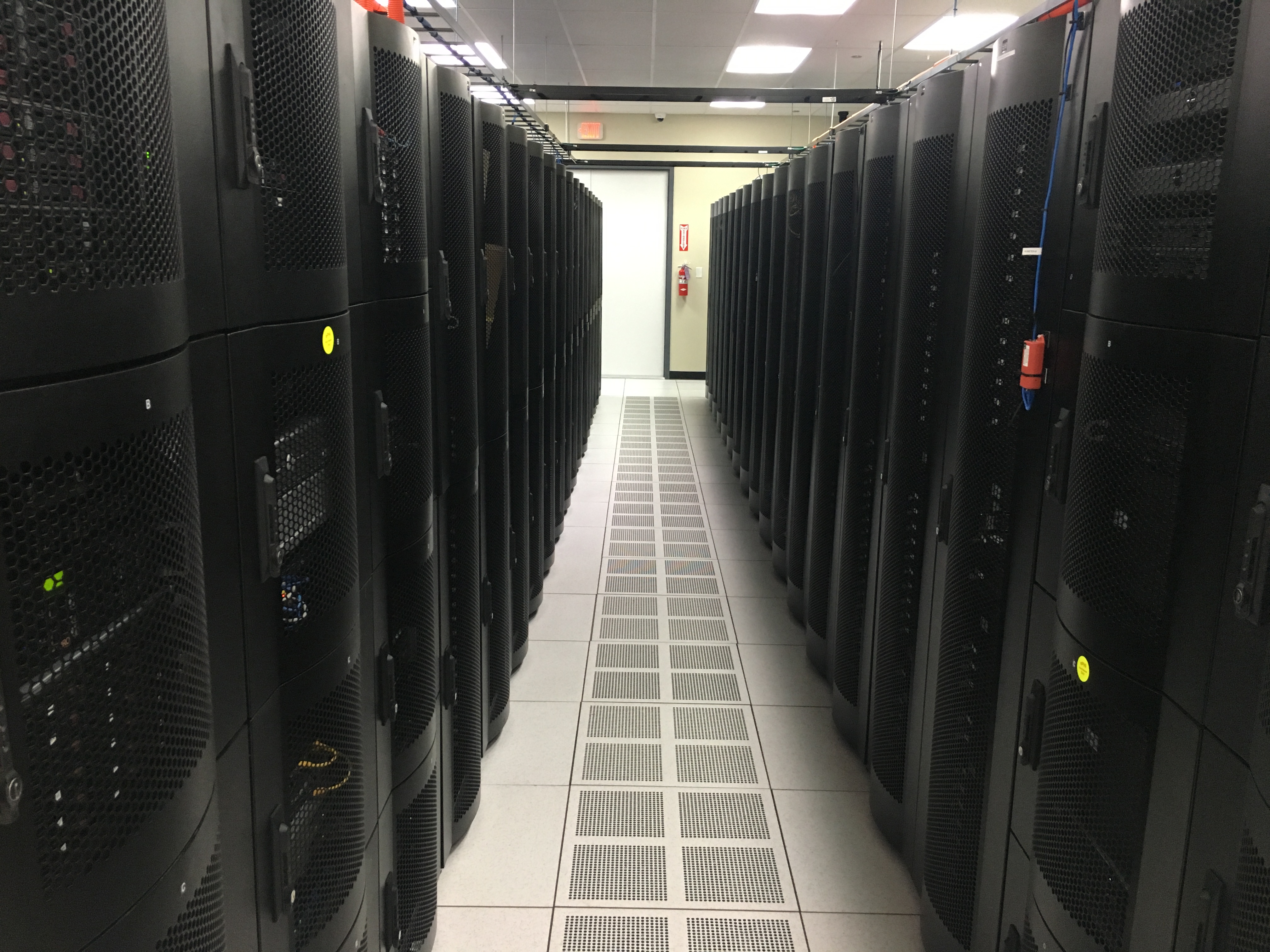 Rows of server cabinets in a Hivelocity data center