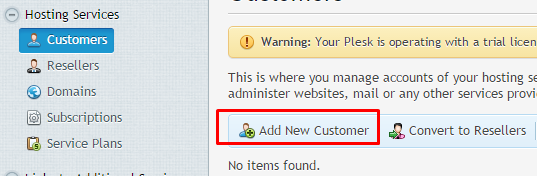 Add New Customer Button 
