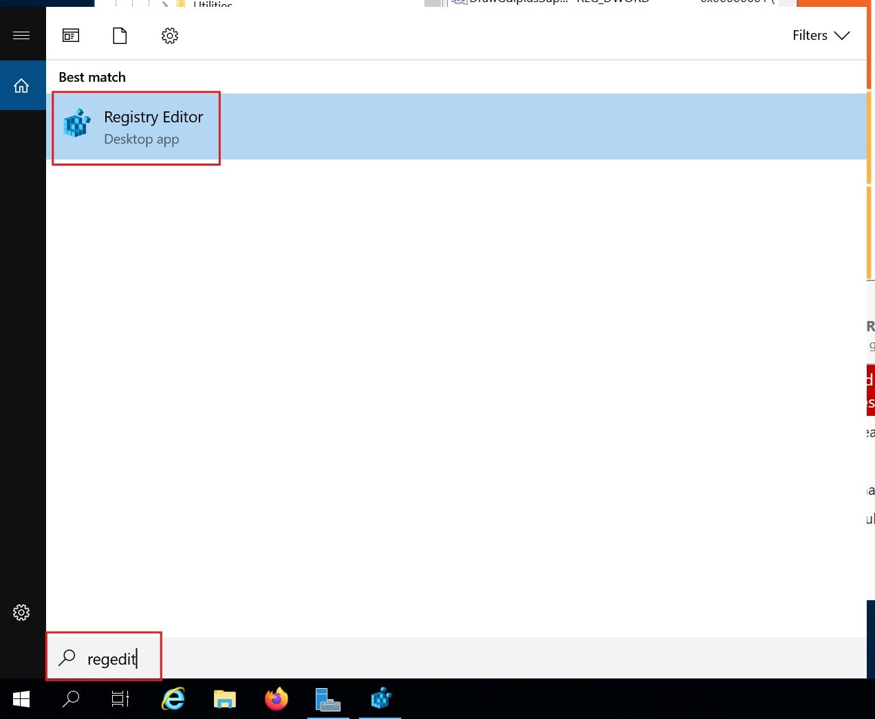 Opening Registry Editor