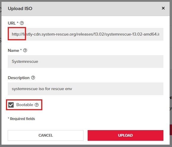 Uploading a Custom ISO