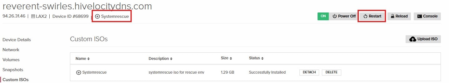 Rebooting into the Rescue Environment