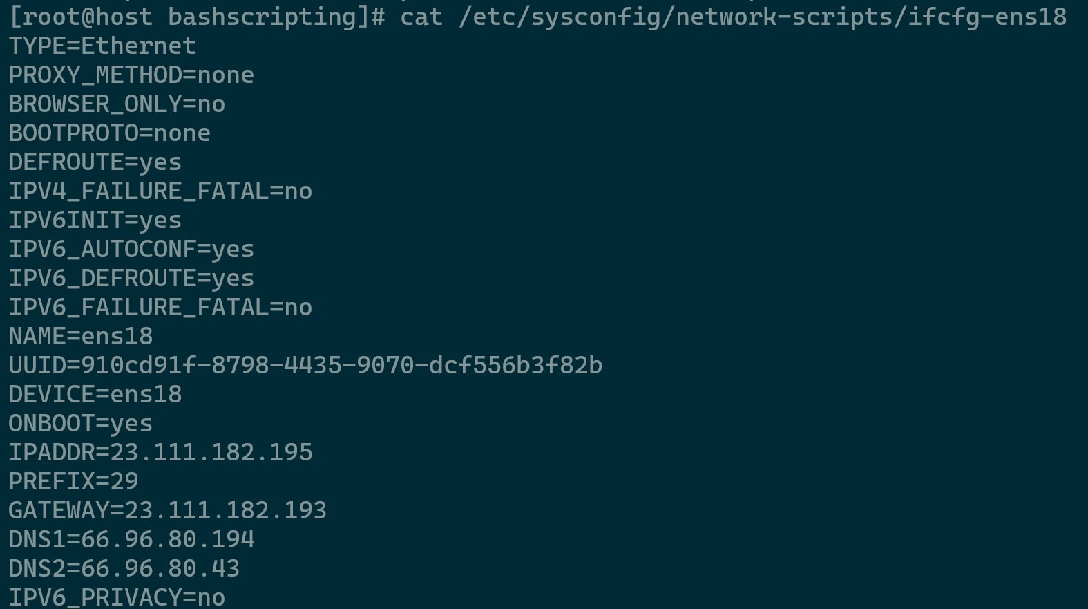 cat /etc/sysconfig/network-scripts/ Output in AlmaLinux