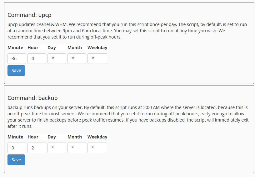 upcp/backup Management