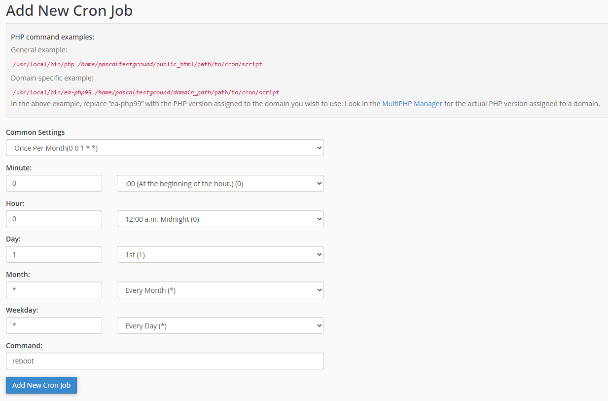 Adding a New Cron Job