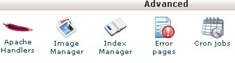 cPanel Advanced tab showing the Cron Jobs icon