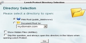 Leech Protect Directory Selection window