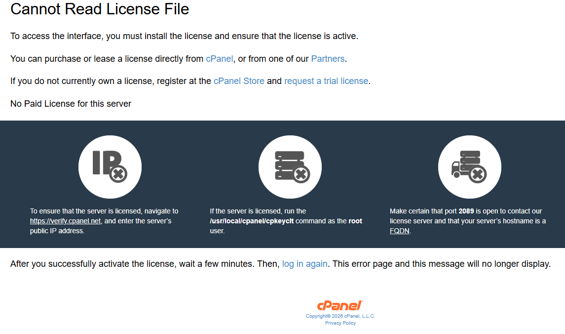 Cannot Read License File