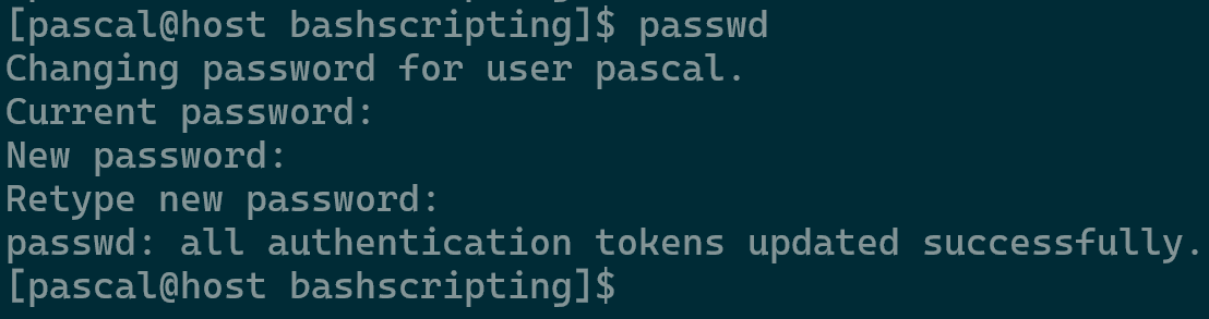 Changing User Password Logged in as That User