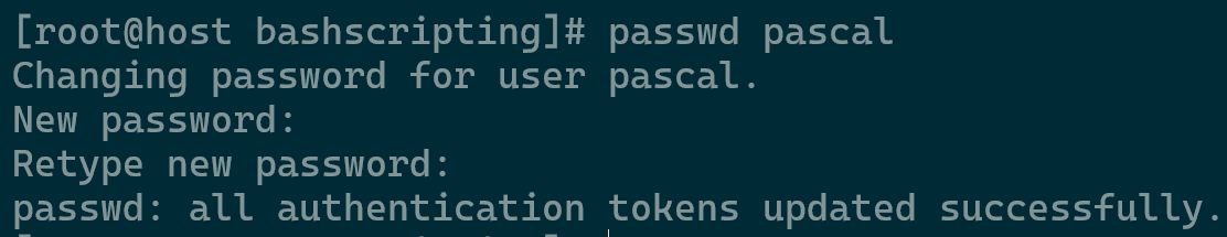 Changing User Password as the Root User