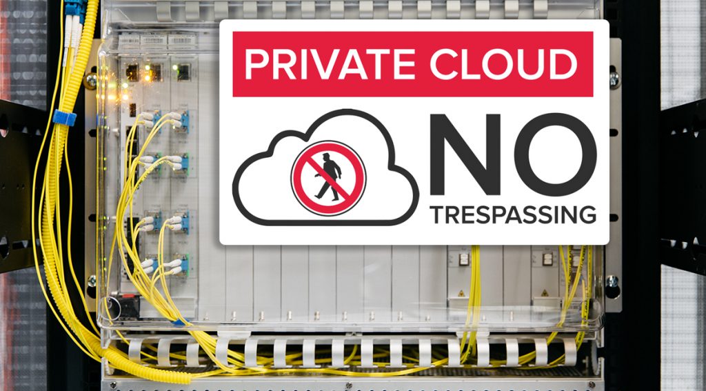 What is Private Cloud? Computer parts with a sign reading "Private Cloud, No Trespassing"