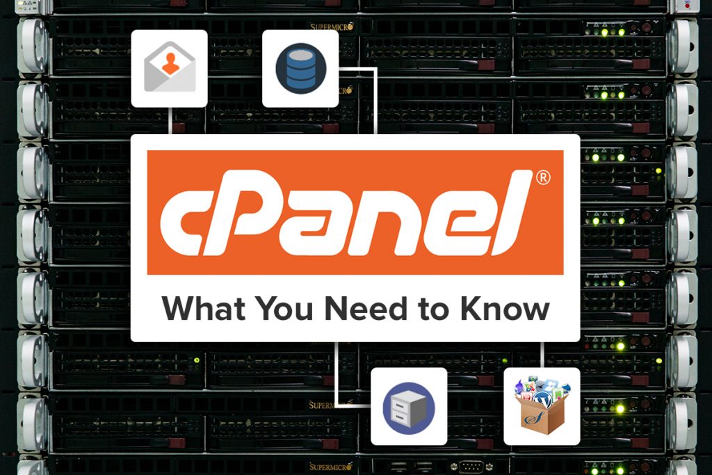 cPanel: What you Need to Know title image showing cPanel logo and various icons