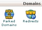Domains category in the cPanel dashboard, showing the icon for the Parked Domains tool