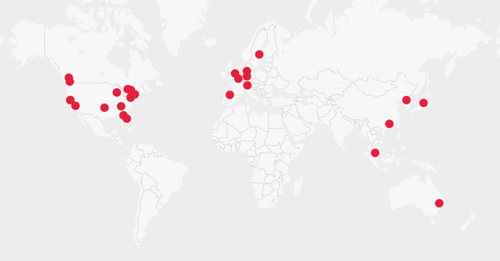 Map of Hivelocity Locations