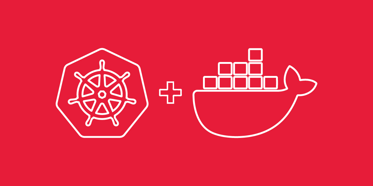 An image showing the logos for Kubernetes and Docker