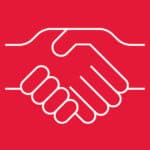 Icon of two hands shaking representing the Hivelocity Customer Referral Program