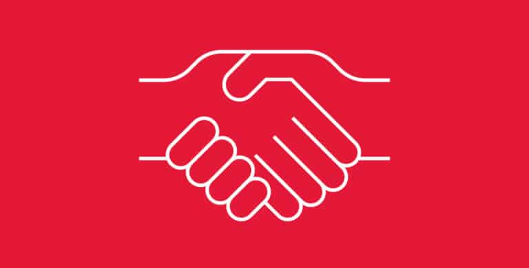 Icon of two hands shaking representing the Hivelocity Customer Referral Program