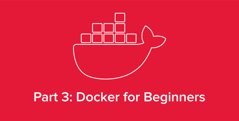 Hero image of the Docker logo with text reading "Part 3: Docker for Beginners"