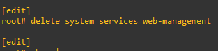 Command to delete system services web-management