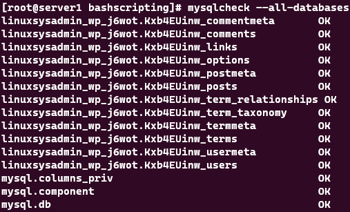 MySQL Database Health Check