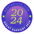 Badge Hostadvice Great Support 2024
