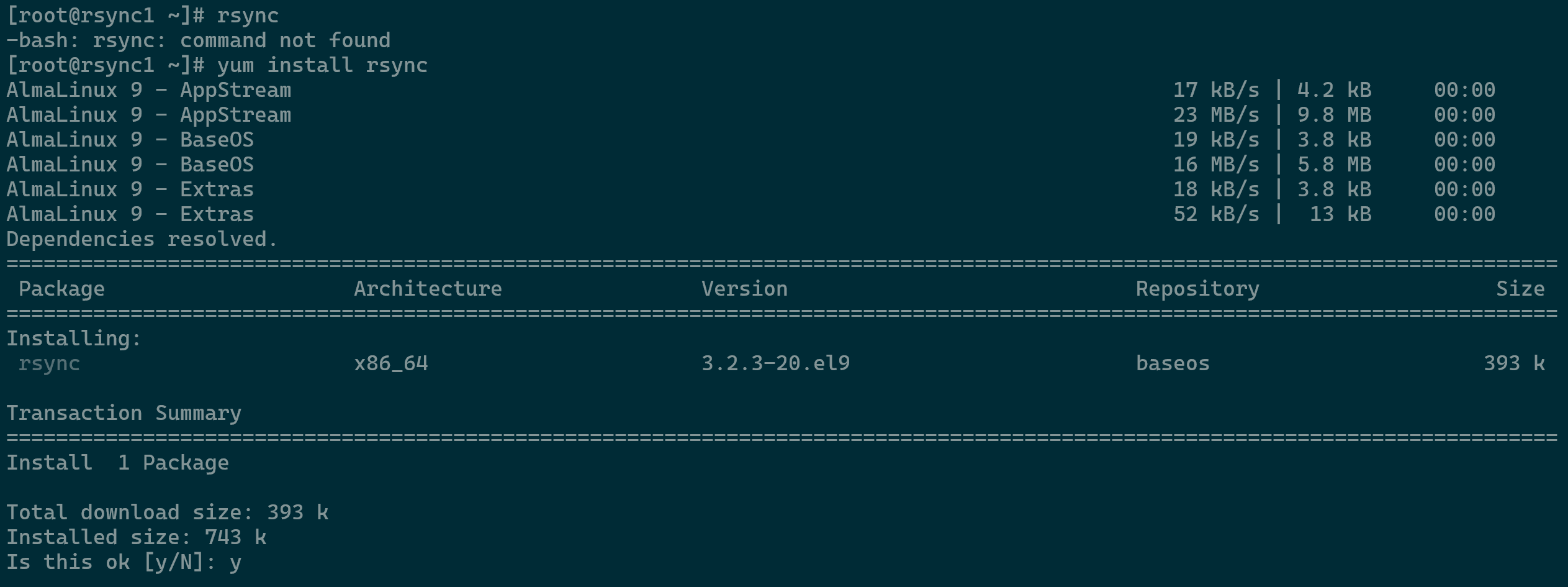 Installing rsync Package