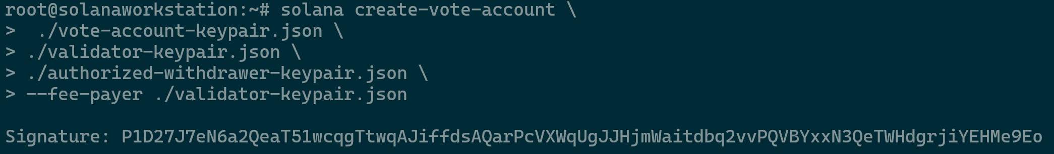 Vote Account Creation