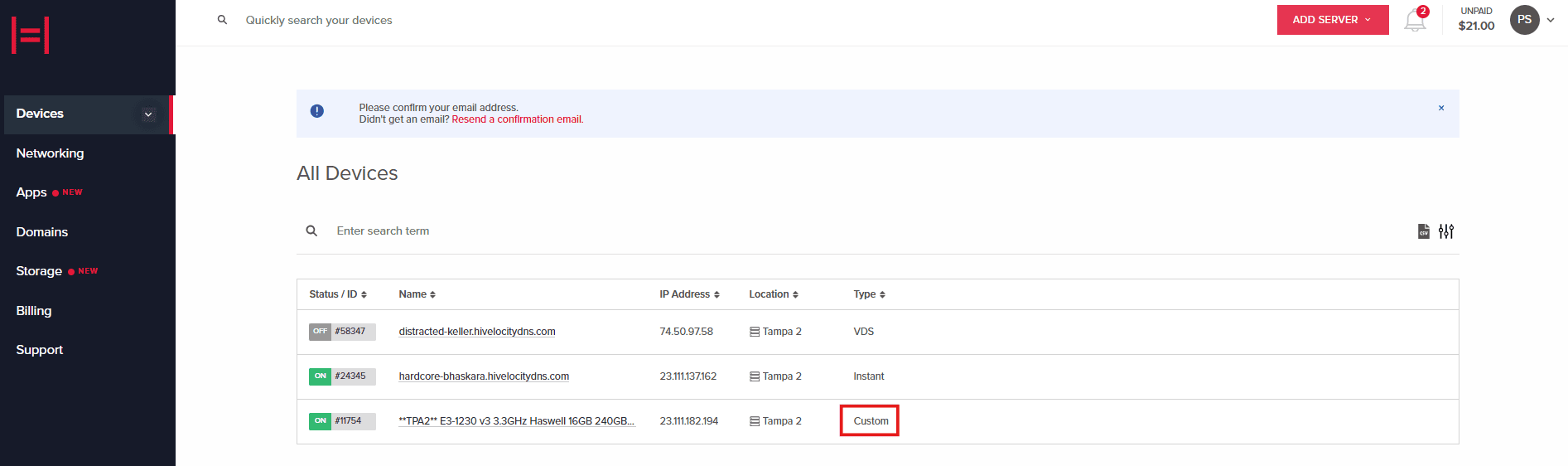 Overall Device View in myVelocity