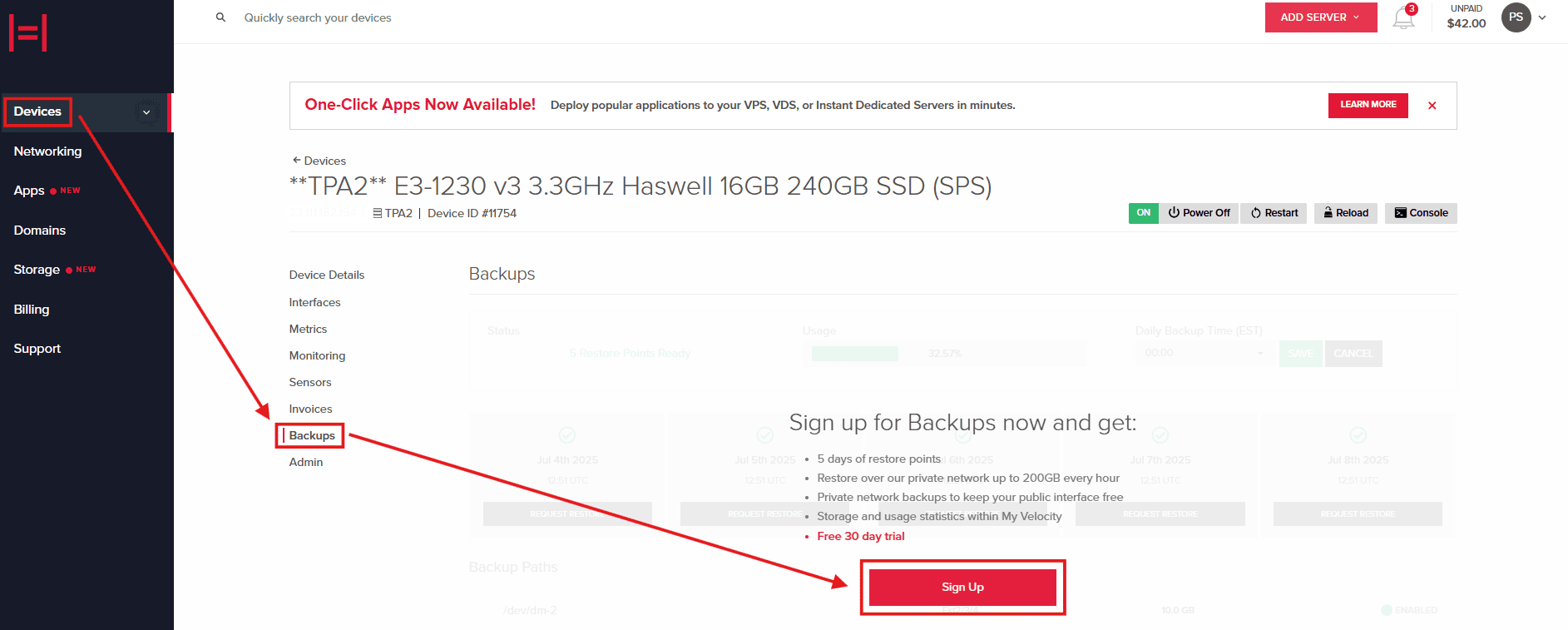Navigating and Signing Up to the Rapid Restore Service