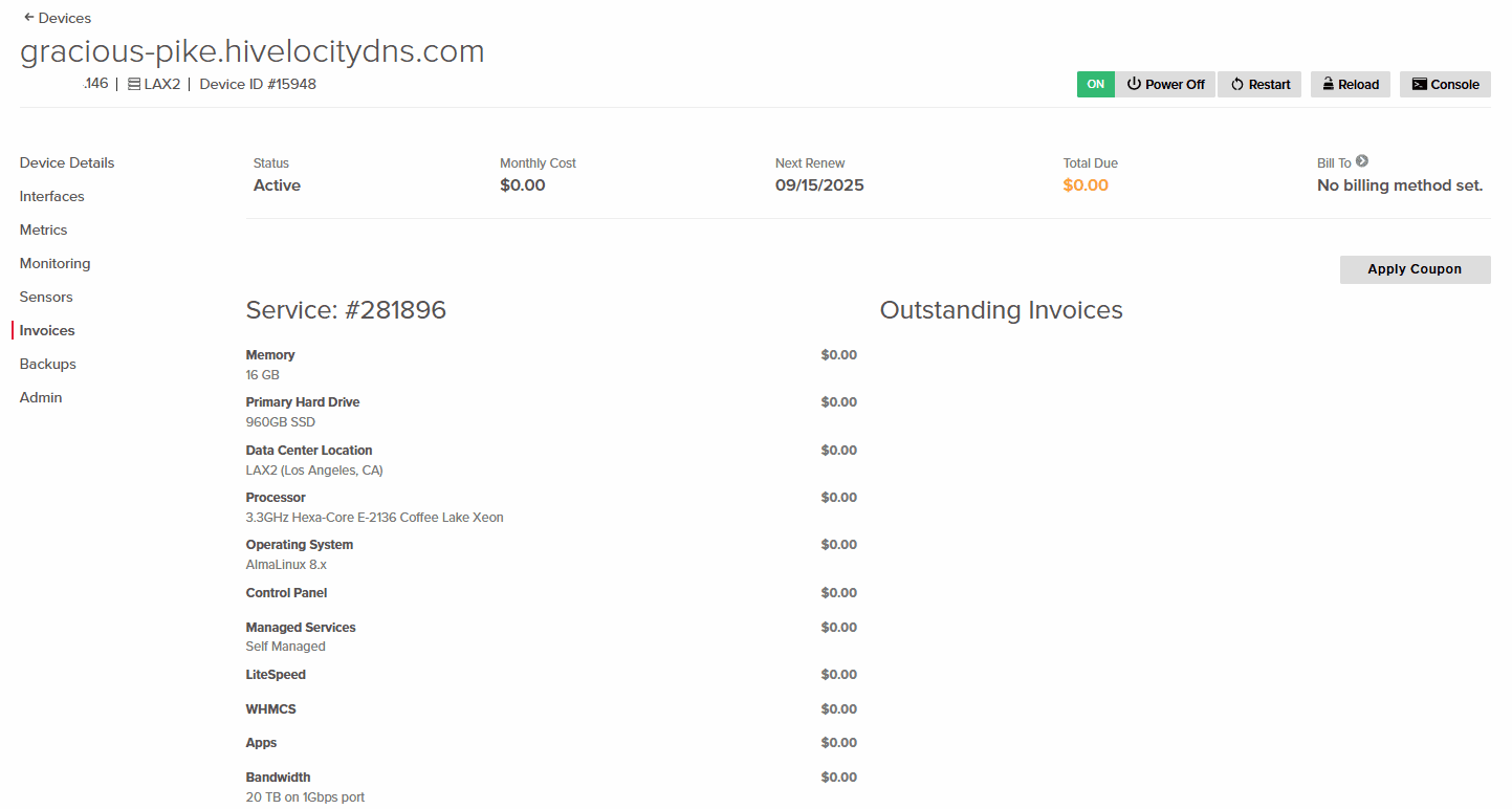 Device Invoices