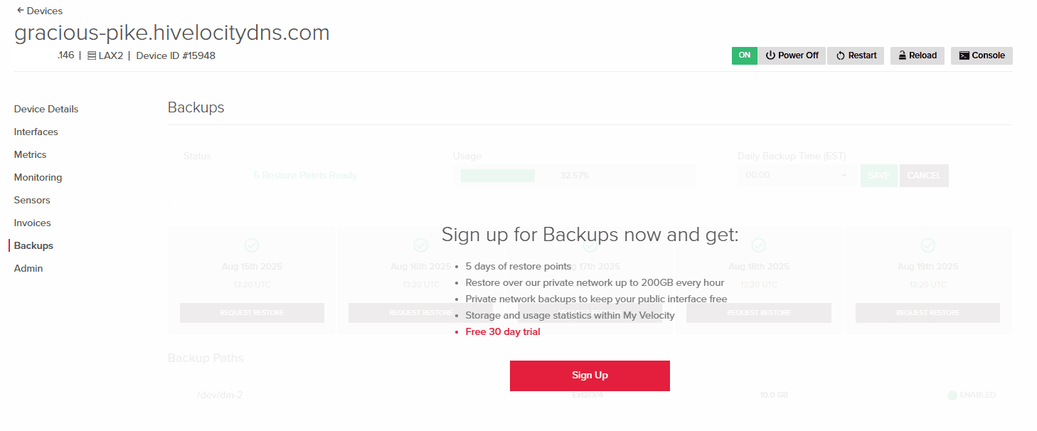 Device Backup