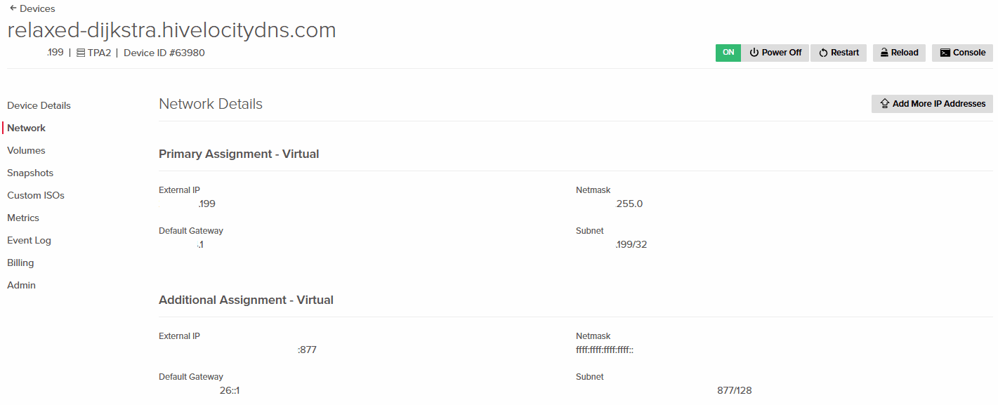 Network Tab in myVelocity