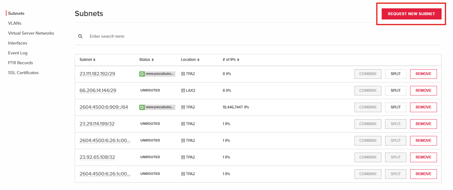Requesting a New Subnet