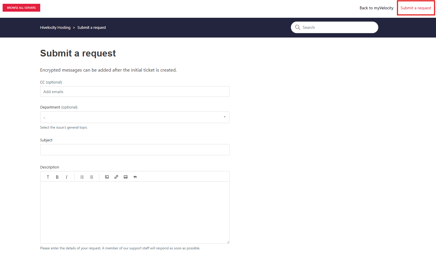 Creating Support Tickets