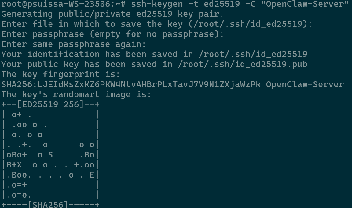 Setting SSH Key Pair
