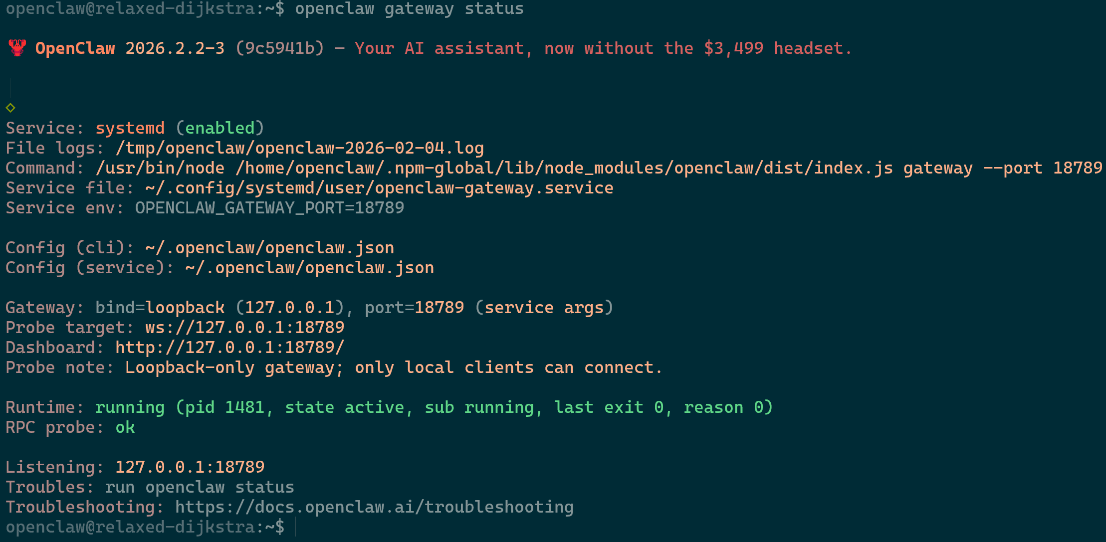 OpenClaw Gateway Status