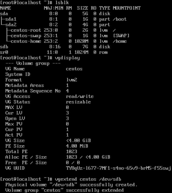 Viewing Volume Group and Adding a Drive